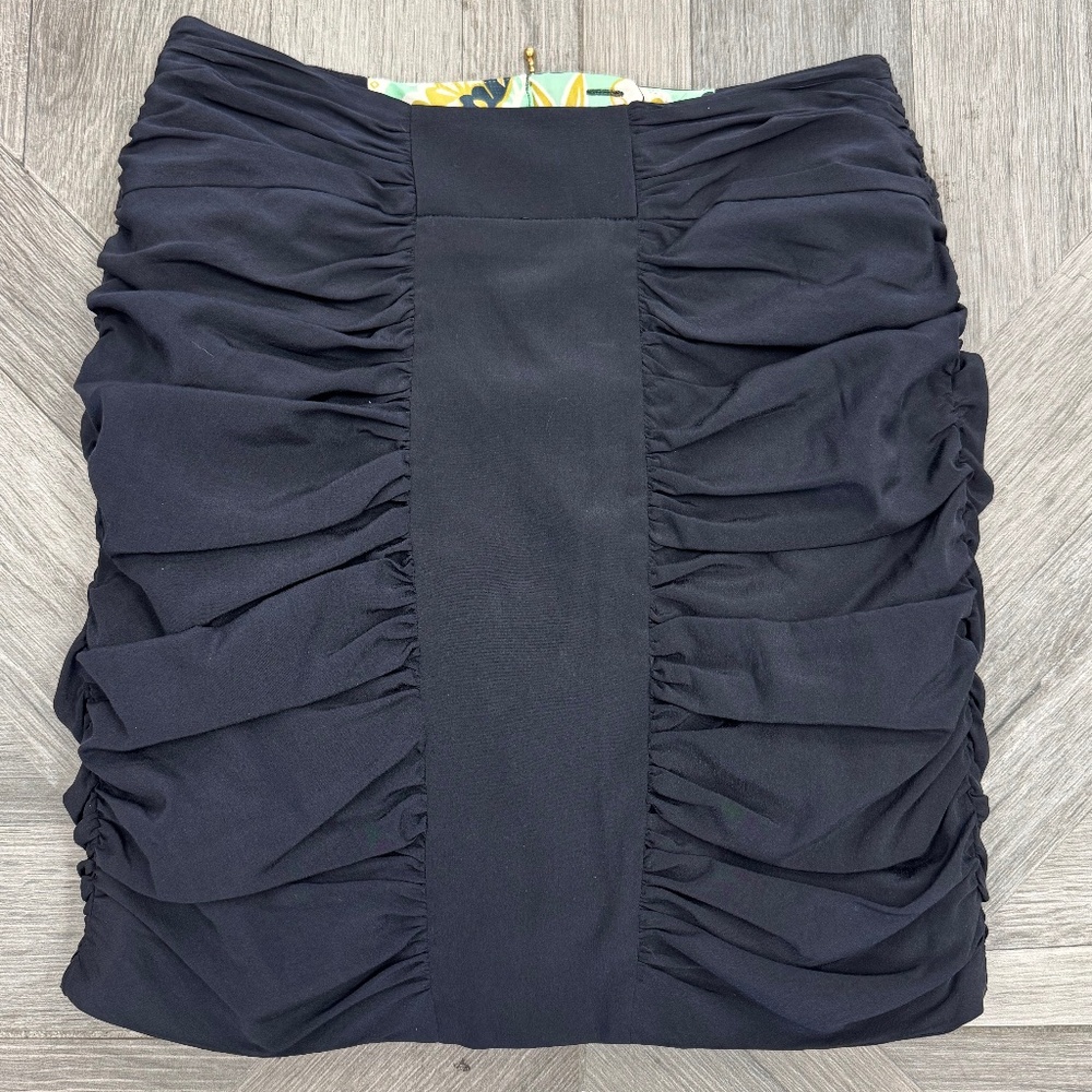 Leifsdottir black roughed tube mini skirt